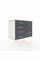 Commode Kronos 6 tiroirs Pierre de lune-Pin/Anthracite