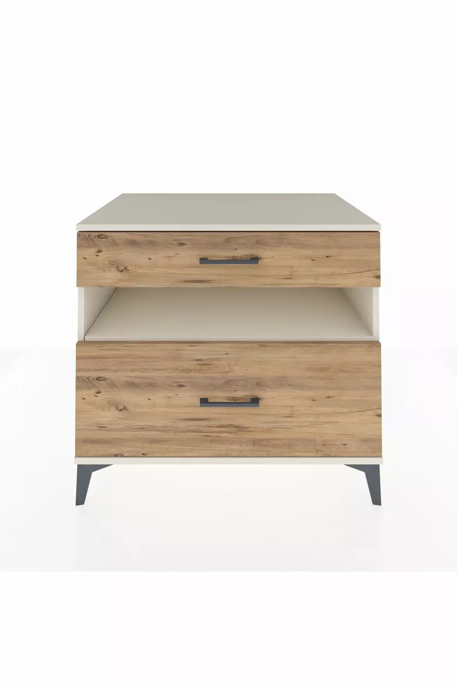 Kronos Kommode mit einem Regal und 2 Schubladen Mondstein-Kiefer