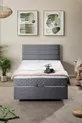 Sofia Comfort Bedset Eenpersoonsbed Basis Hoofdeinde Grijs