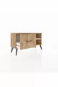 Commode Arges avec une étagère et un tiroir en pin-onyx/pin