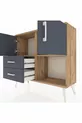 Cassettiere Arges con 2 Ripiani, 2 Cassetti e 2 Ante Pino-Antracite