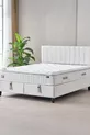 Ensemble 3 pièces Zambak Modèle Lit Double Orthopédique Complet avec Sommier à Lattes et Tête de Lit