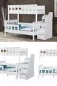Lit superposé en profilé MDF, Lit superposé Deluxe séparable - Blanc