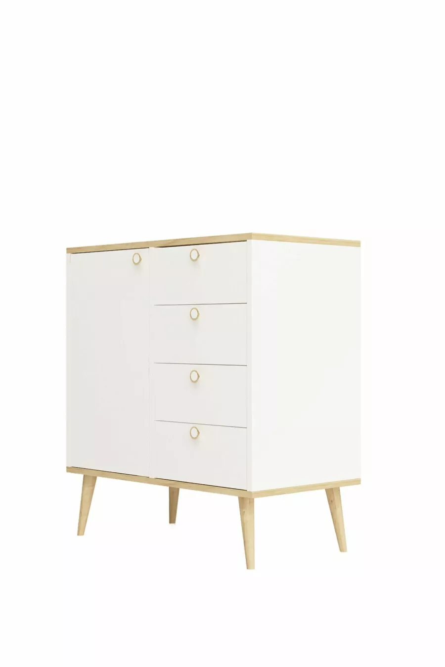 Commode Time / Armoire Multifonction / Commode à Tiroirs / Commode avec Porte / Commode à 4 Tiroirs