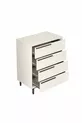 Comò Bohem 4 Cassetti con Gambe in Metallo Bianco -W