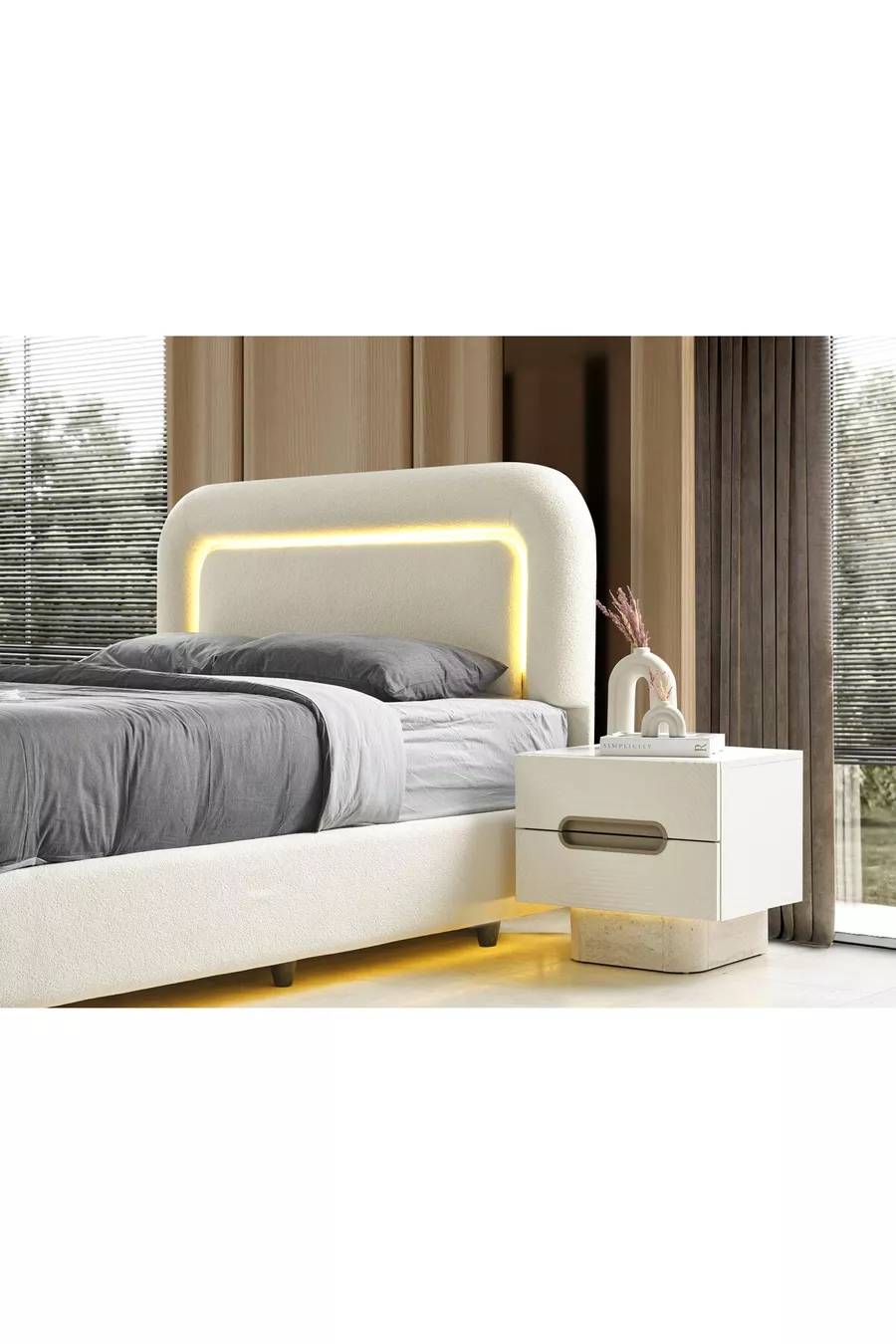ENSEMBLE DE CHAMBRE À COUCHER EN MDF ÉLÉGANT