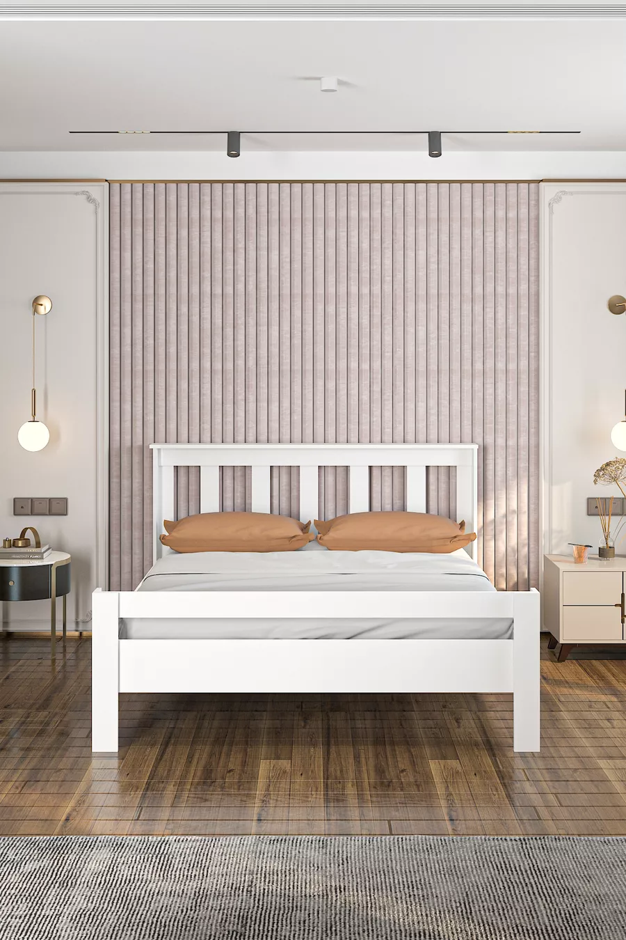 Nouveau Lit en MDF Still Compatible avec Lit Simple et Double, Installation Simple