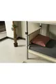 Letto a castello in metallo con testiera in legno per cameretta dei giovani