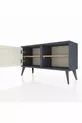 Commode Arges avec 2 étagères et une porte Anthracite-Pierre de Lune/Sapin