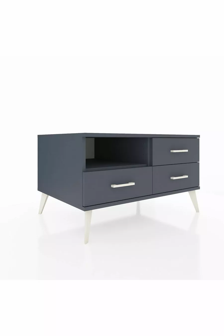 Commode Kronos à une étagère et trois tiroirs Anthracite-Anthracite
