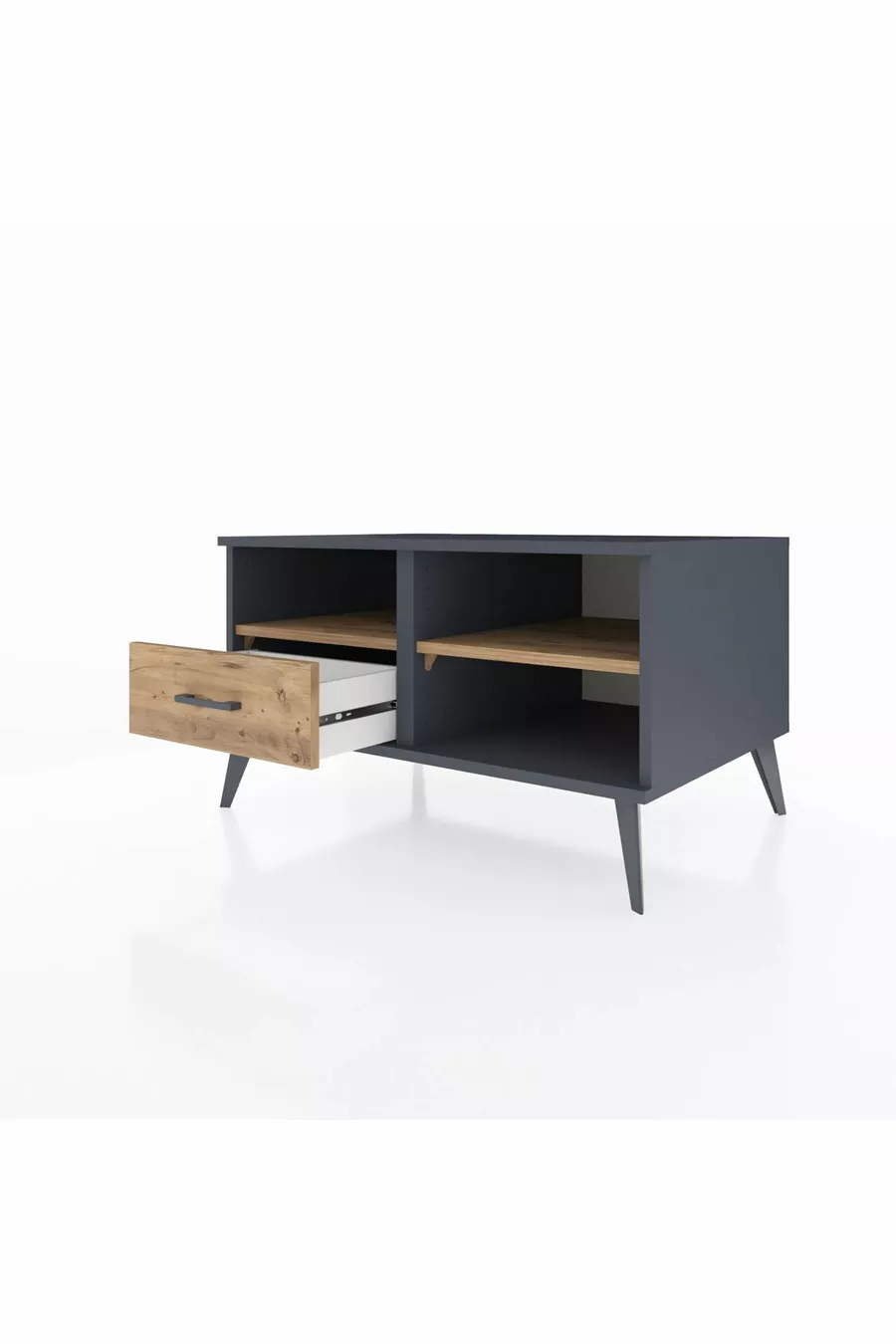 Commode Kronos avec 2 étagères et 1 tiroir Anthracite-Pin