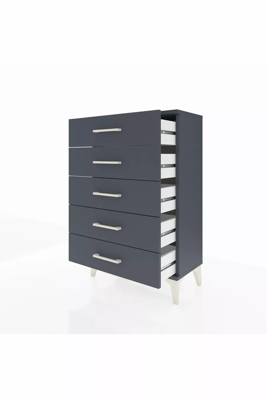 Commode Silva 5 tiroirs Anthracite | Élégante et Fonctionnelle