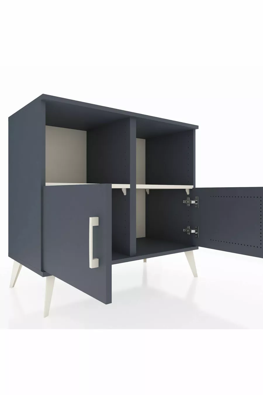 Hyperion Dresser 2-Shelf 2-Door Anthracite-Anthracite/Marble