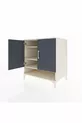 Commode Kronos 3 étagères 2 portes Pierre de lune-Anthracite