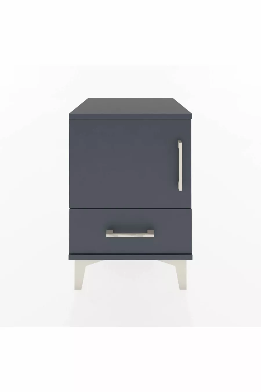 Chevet Hyperion avec une étagère, un tiroir et une porte, Anthracite-Anthracite