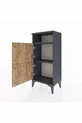 Table de chevet Arges à une étagère et deux portes Anthracite-Pin