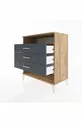 Commode Hyperion à un seul étagère et 3 tiroirs Pin-Anthracite