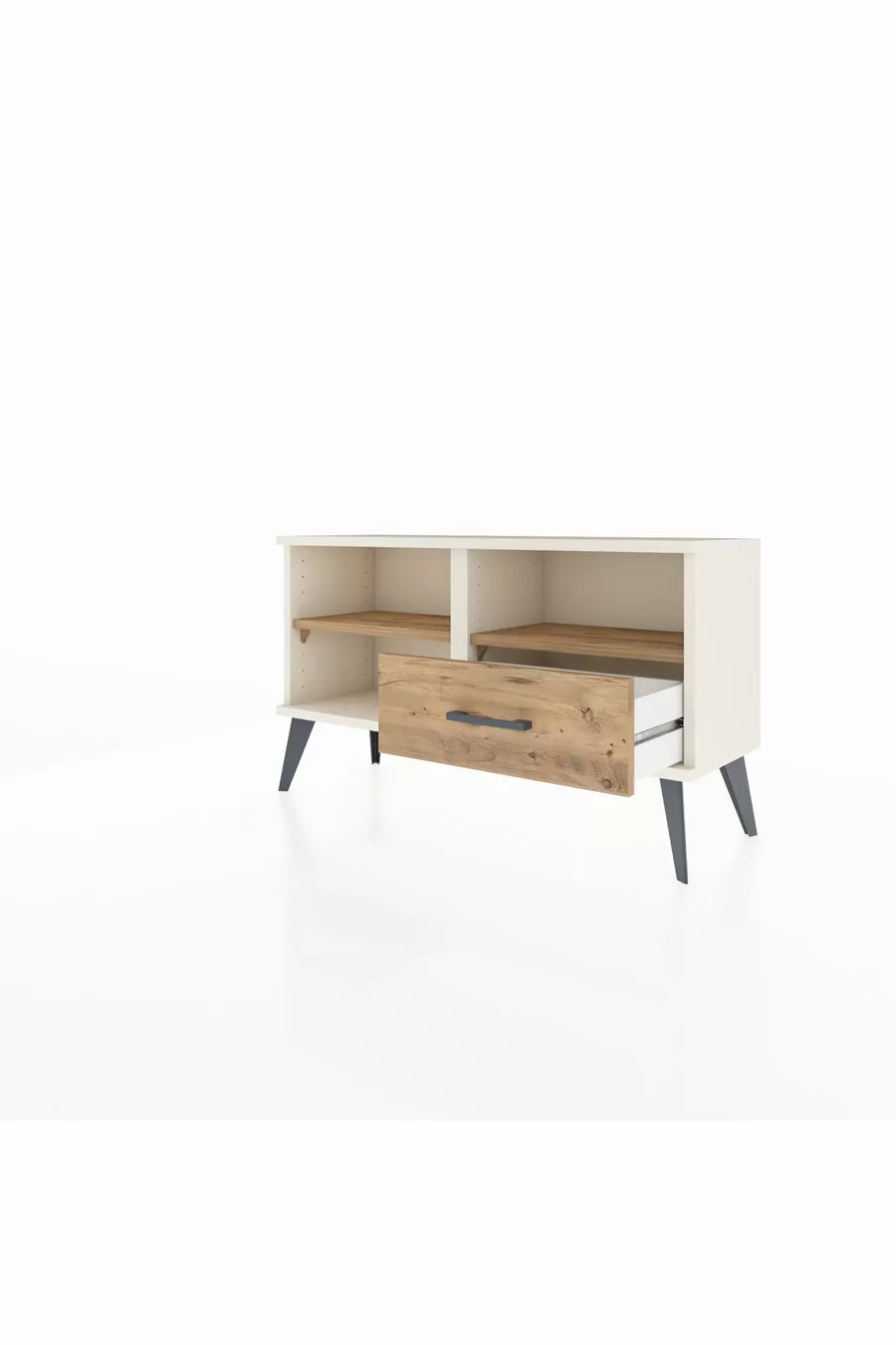Arges Kommode 2 Regale Einzelschublade Achat-Kiefer