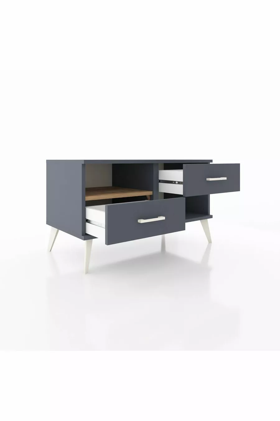 Hyperion Dressoir Enkele Plank 2 Lade Antraciet-Ceder/Antraciet