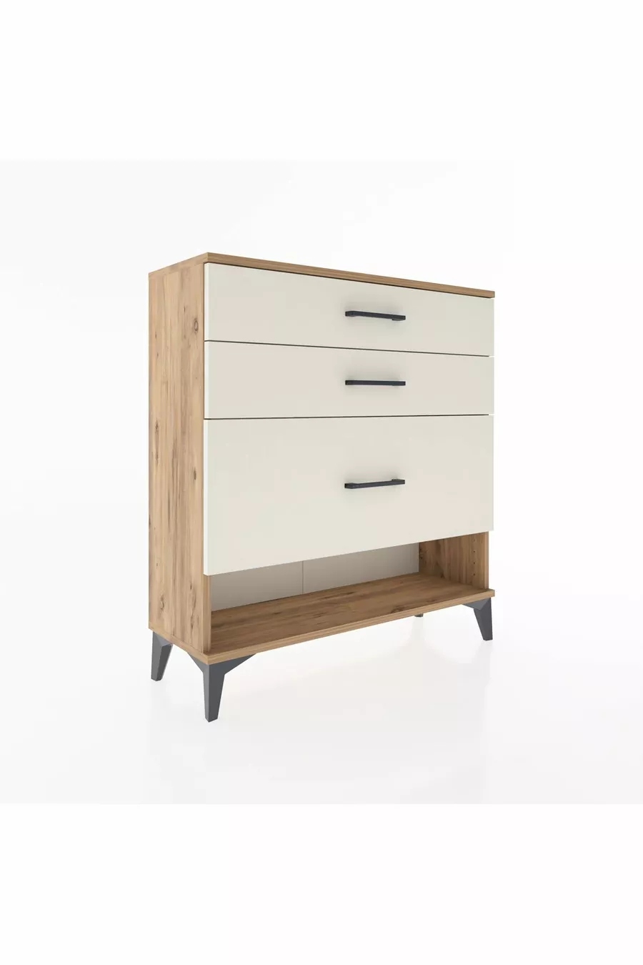 Commode Arges 3 tiroirs Pin-Pierre de Lune