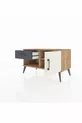 Commode Hyperion avec une étagère, un tiroir et une porte, Pins-Patine/Anthracite