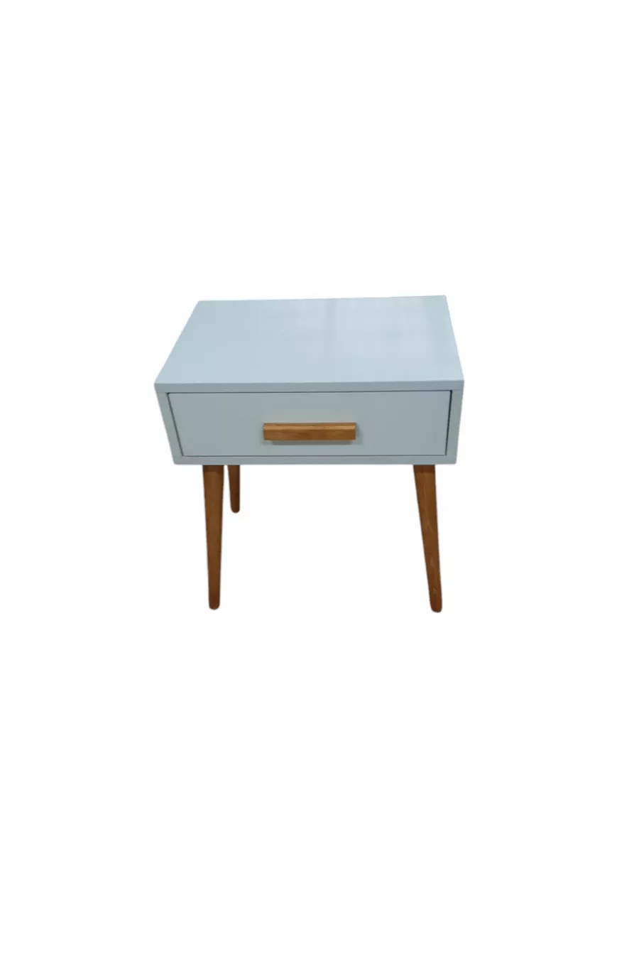 Comodino bianco con un cassetto