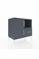 Commode Hyperion 2 étagères 1 tiroir 2 portes Anthracite-Anthracite