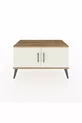 Commode Hyperion 2 étagères 2 portes Pin-Gris Ancien