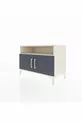 Commode Hyperion 2 étagères 2 portes Pierre de lune-Anthracite