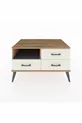 Commode Kronos à une étagère et trois tiroirs Pin-Anthracite/Marbre