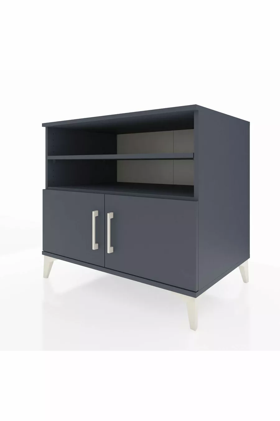 Commode Kronos 3 étagères 2 portes Anthracite-Anthracite