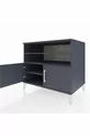 Commode Kronos 3 étagères 2 portes Anthracite-Anthracite