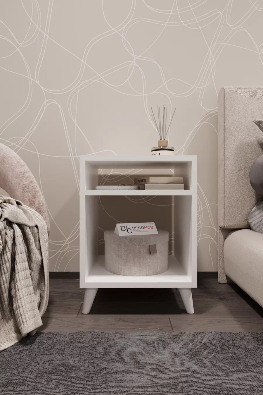 Serina Open Shelf Nightstand Bedside Table Atlantic Pine