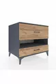 Kronos Dresser Single Shelf 2 Drawers Anthracite-Pine
