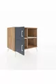 Commode Kronos à 2 étagères et 2 portes, pin-anthracite / pierre de lune