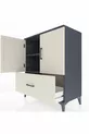 Commode Hyperion 2 étagères 1 tiroir 2 portes Anthracite-Quartz
