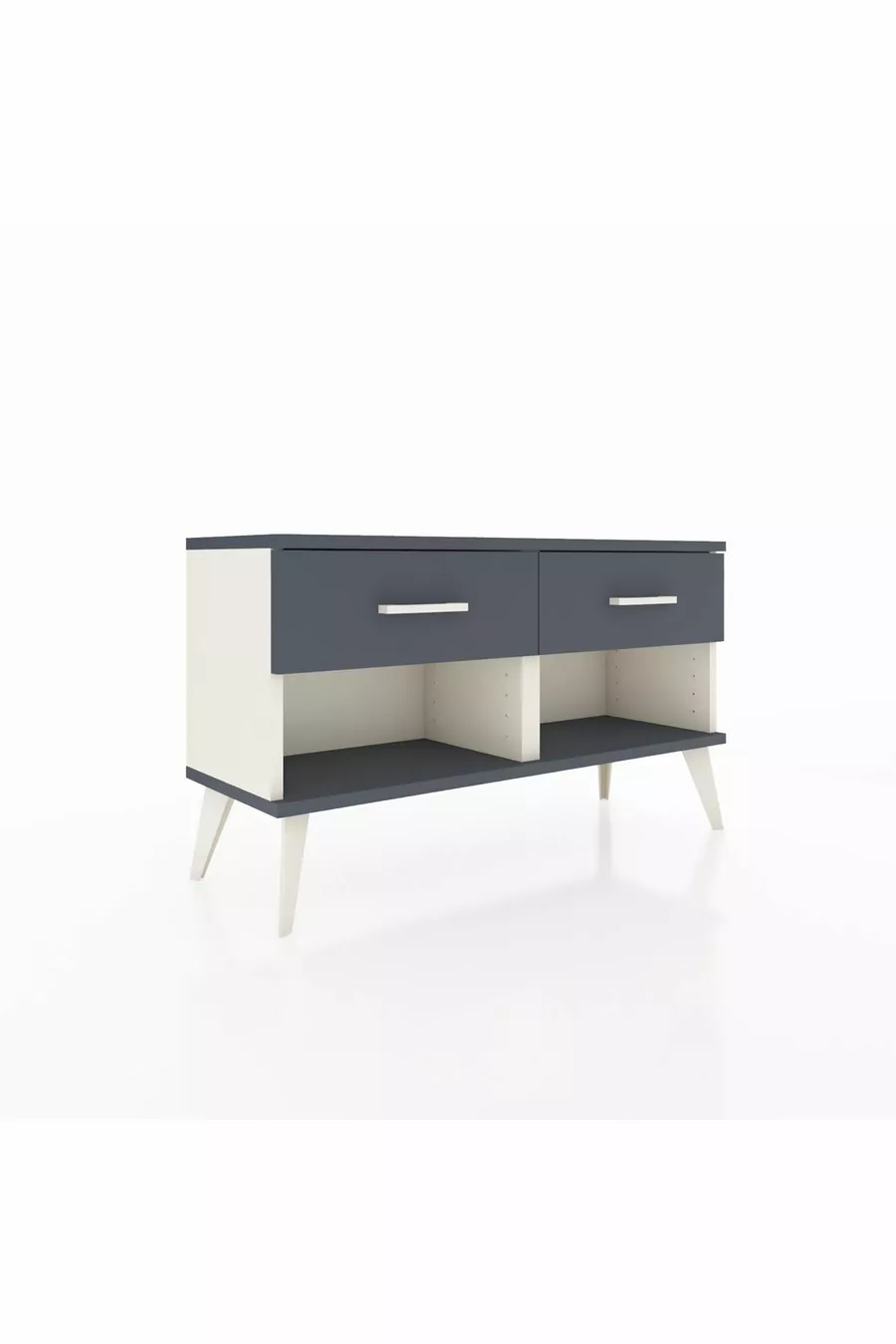 Commode Arges à 2 tiroirs Pierre de lune-Anthracite