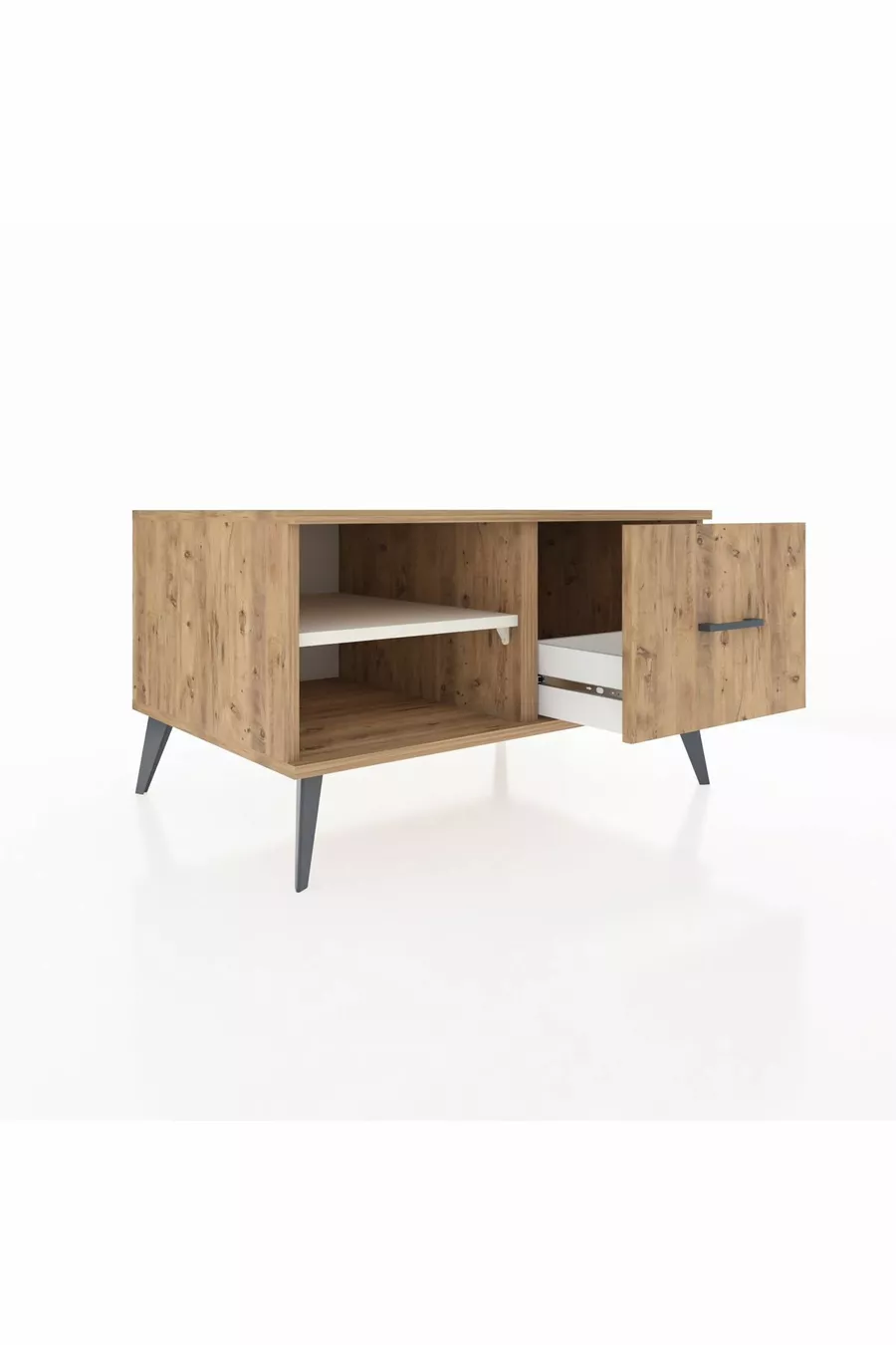 Commode Kronos à une étagère et un tiroir Pin-Dragon / Pin