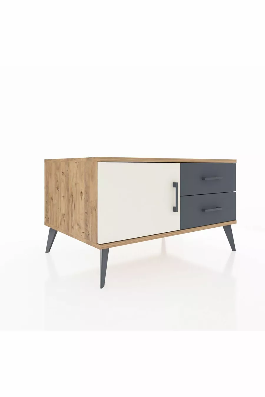 Kronos Dresser Single Shelf with 2 Drawers and 1 Door Pine-Ash/Anthracite