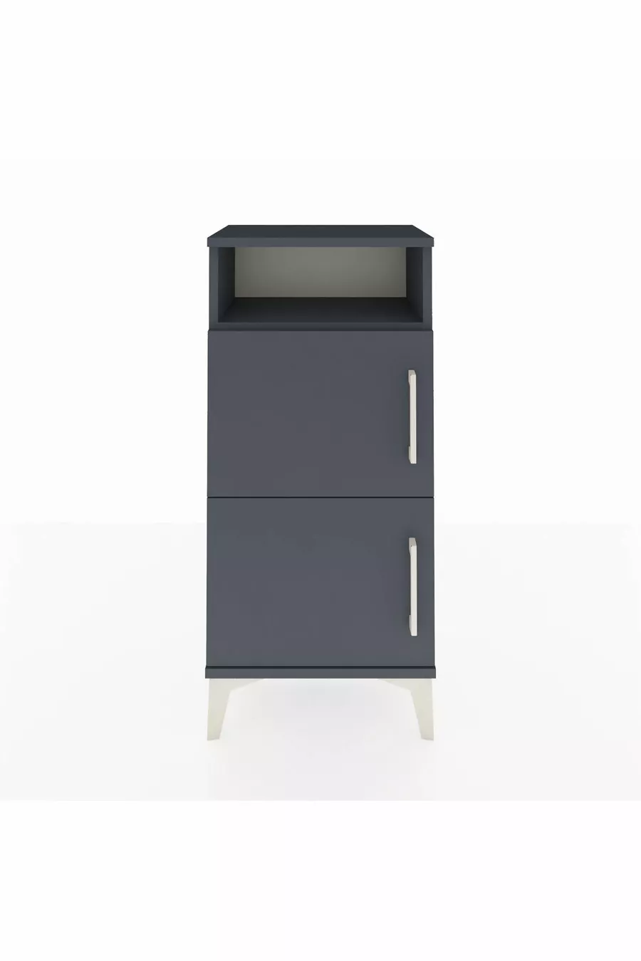 Table de chevet Arges à une étagère et deux portes Anthracite-Anthracite