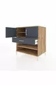 Commode Kronos 3 étagères 1 tiroir 2 portes Pin-Anthracite