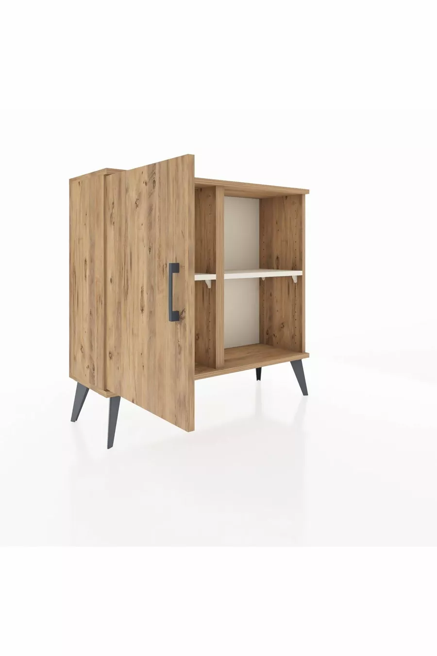Commode Arges à 2 étagères avec une porte en pin-pin / pierre de lune