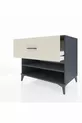 Commode Kronos à une étagère et un tiroir Anthracite-Vert de mer