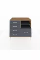 Commode Kronos avec 2 étagères et 5 tiroirs, pin-anthracite