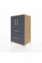 Commode Hyperion à 2 étagères, 2 tiroirs, 2 portes, Pins-Anthracite