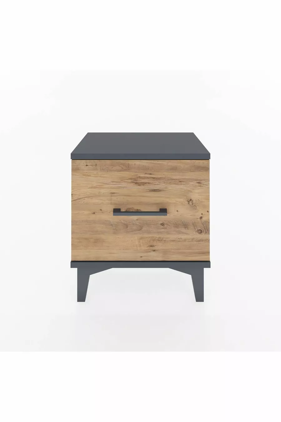 Table de chevet Arges à un tiroir Anthracite-Pin