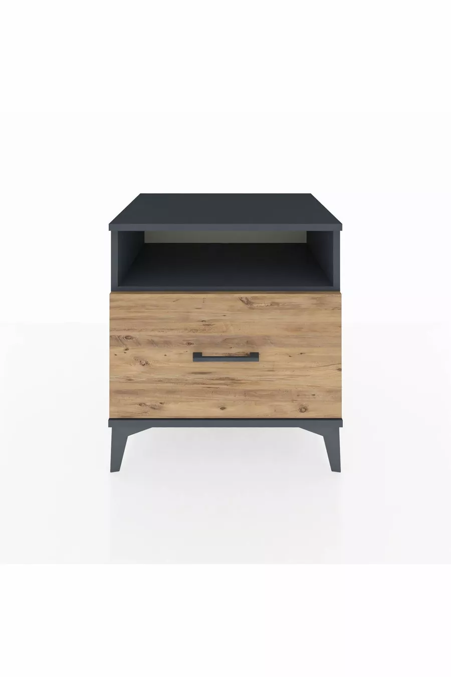 Commode Hyperion à une étagère et un tiroir Anthracite-Cèdre