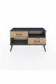 Commode Arges à une étagère et 2 tiroirs Anthracite-Anthracite/Sapin