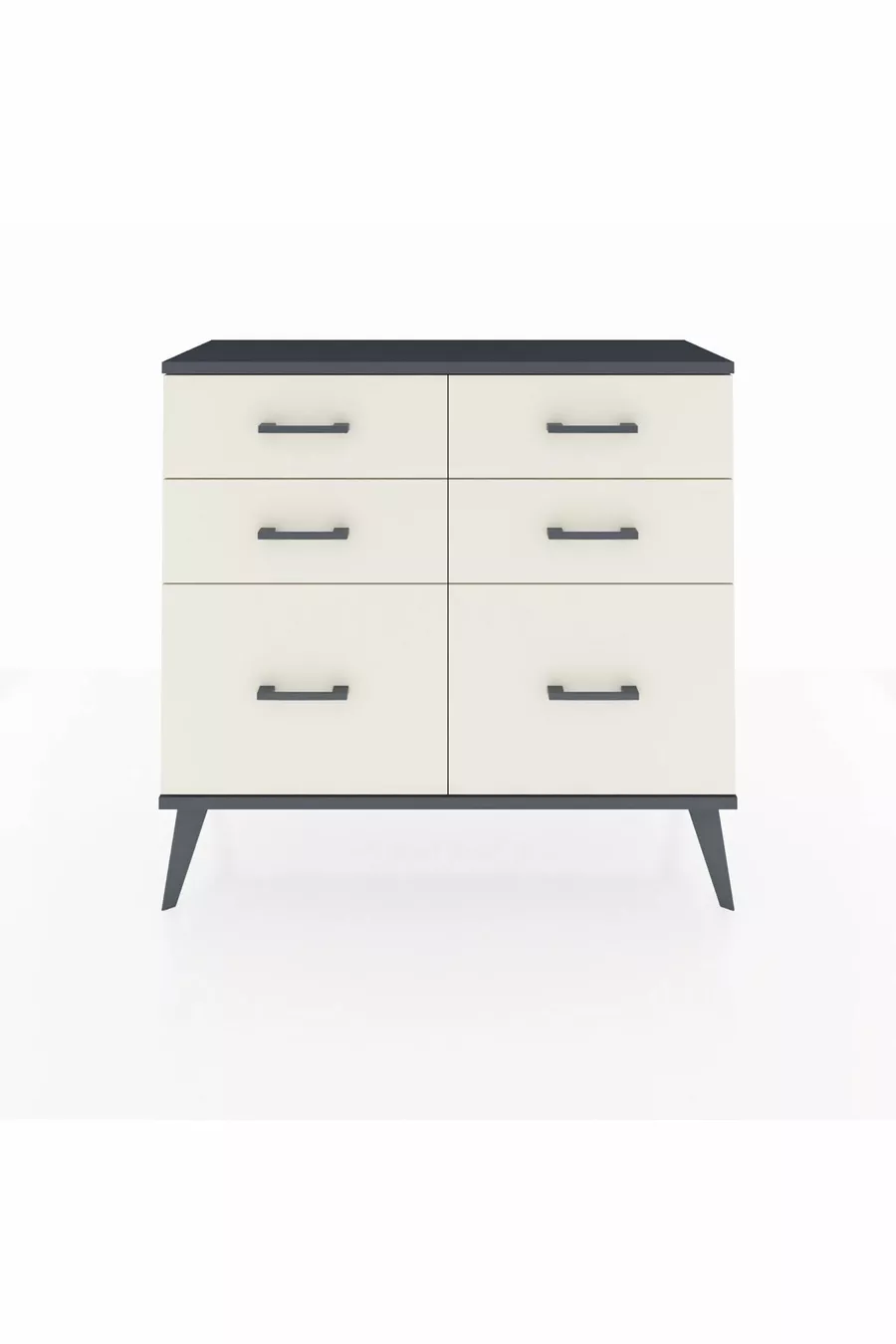 Commode Arges 6 tiroirs Anthracite-Anthracite/Gris quartz