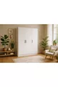 % MDF 3-Door Storage Cabinet |  cm | White – Modern Multi-Purpose Wardrobe